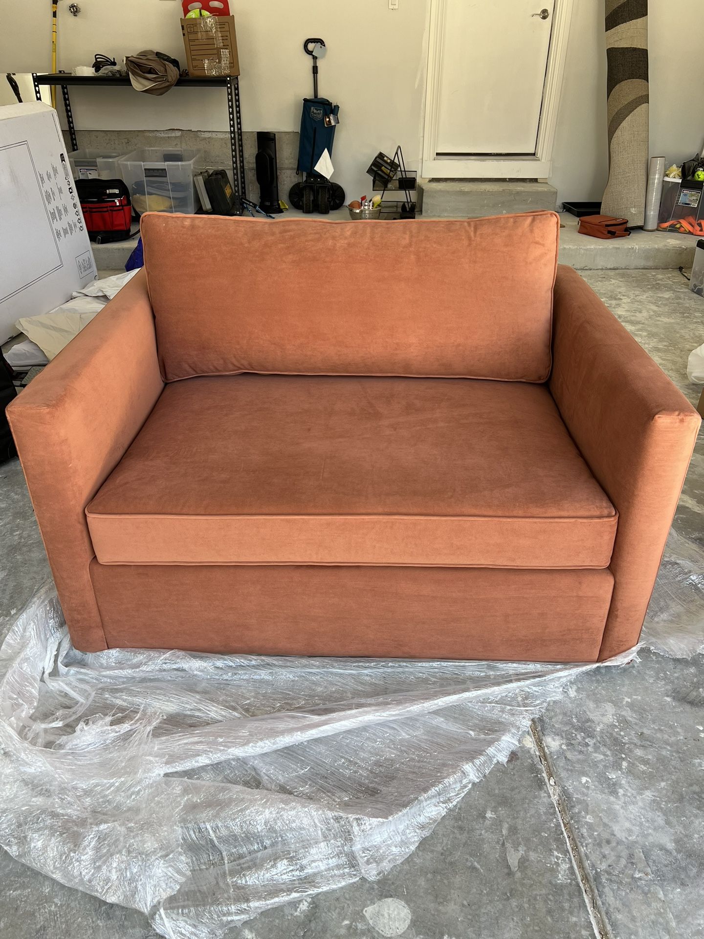 West Elm Chair and Half Twin Sleeper Chair Loveseat