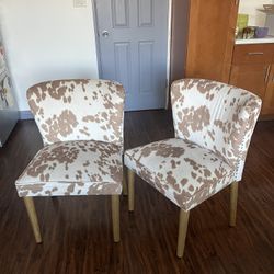 Cow Print Cushioned Dining chairs 