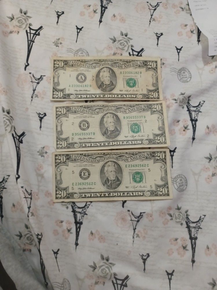 Old Dollars Bills, 3 $20 1993,New Products : American Fashion Style Bags On Sale