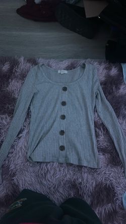 Grey long sleeve with brow buttons