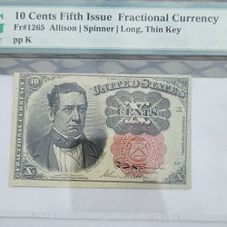 Fractional Currency 10 Cents 5th Issue 