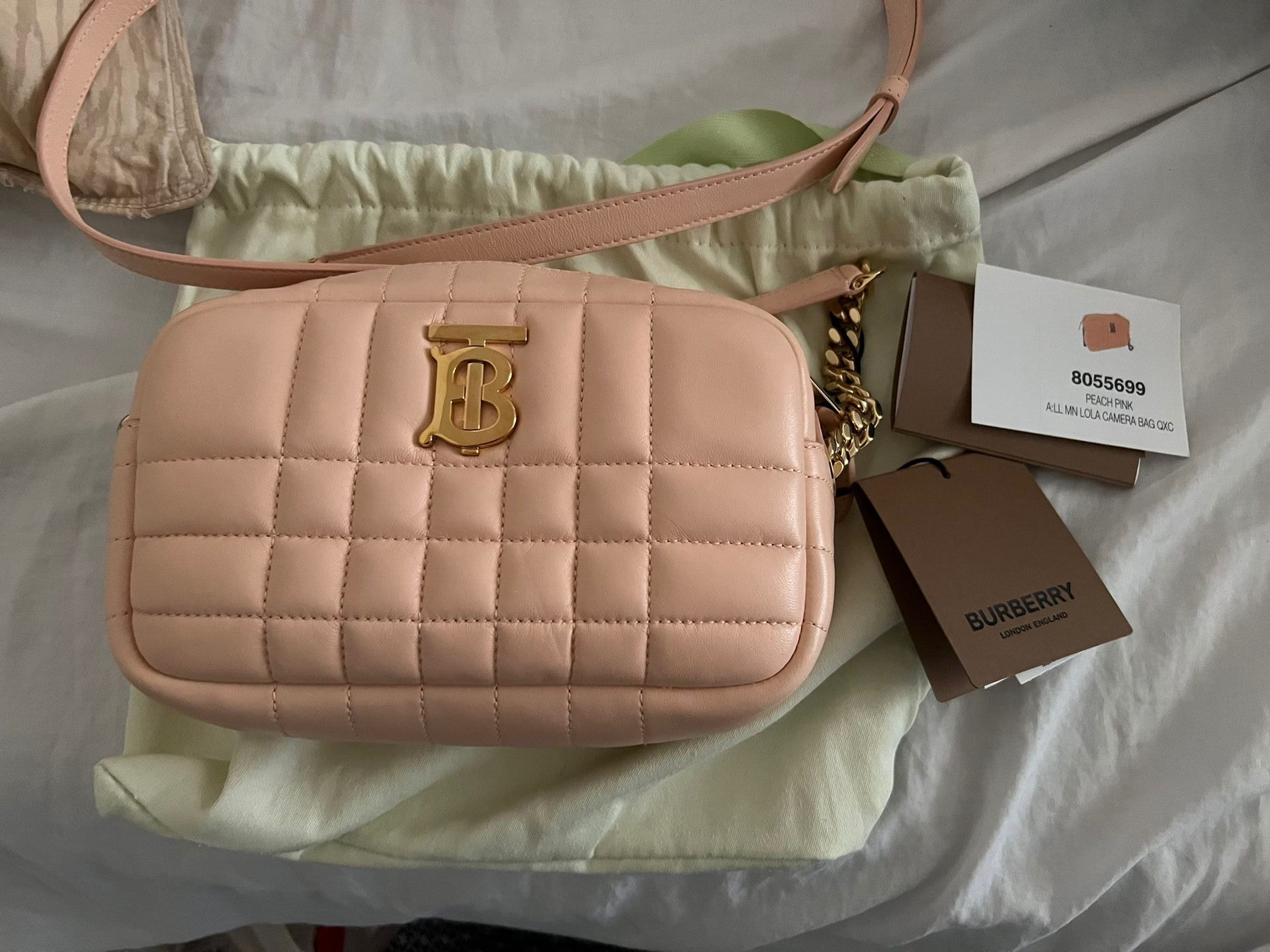 Burberry Quilted Peach Camera bag 