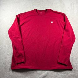 Apple Employee Men’s 3XL Red Long Sleeve Big Tall T-Shirt Crew Neck Mac #3E