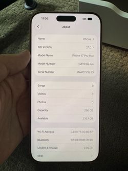 IPhone 17 pro max 256 gb Boost mobile