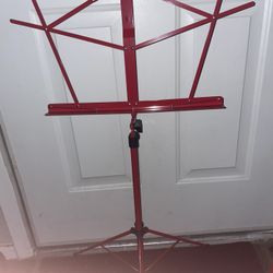 Red Music Stand Good Condition Adjustable Musical Holder Tripod Base Secure
