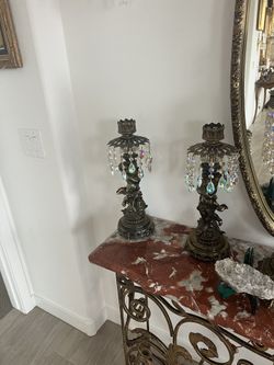 Vintage Crystal Candle Holders 1960s