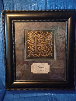 Framed "Peace" Decorative Wall Art