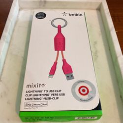 Belkin Mixit Lightning To USB Clip -NEW IN PACKAGE