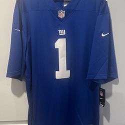 Malik Nabers #1 New York Giants Blue Jersey 3XL