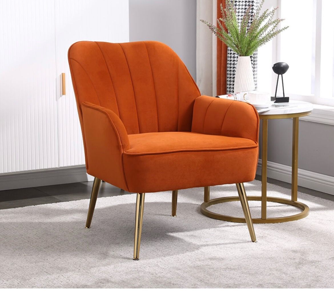 Comfyco XR501 orange velvet accent chair
