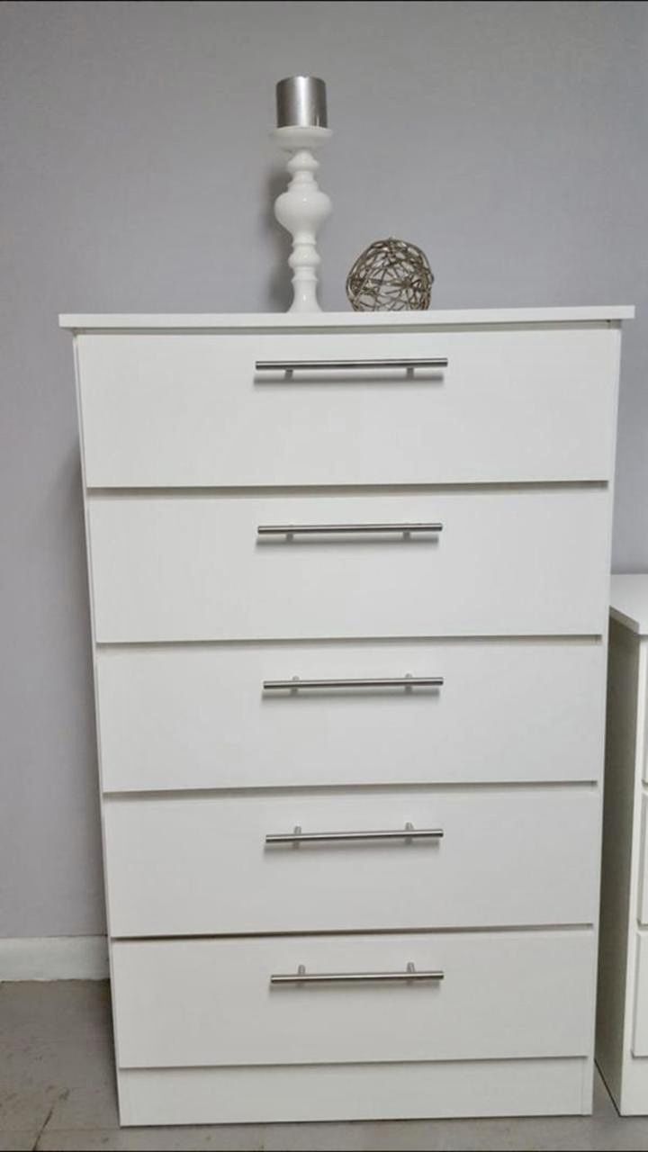 Chest 5 Drawers (BRAND NEW) GAVETERO BLACK OR WHITE 