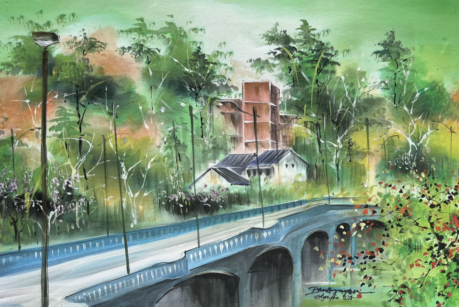 Unique Water Color Of Bridge