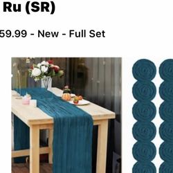 Teal Table Runner/ Chair Sashes