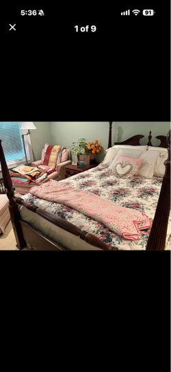 CHERRY QUEEN 4 POSTER BED COMPLETE