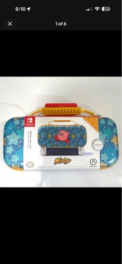 PowerA Kirby Sparkle Hard Shell Case Zippered Storage Stand for Switch/OLED/Lite
