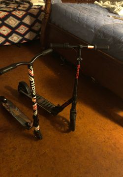 Electric scooter with kick stand and a stunt scooter 130 for both