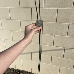 Silver And Black Bolo Tie