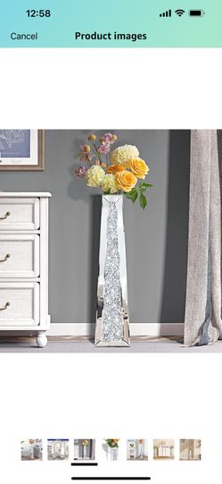 New Flower Mirrored Vase 29”