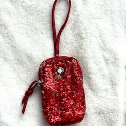 ✨ NEW Y2K 2000’s BONGO RED SEQUIN WRISTLET SPARKLY MINI BAG ✨