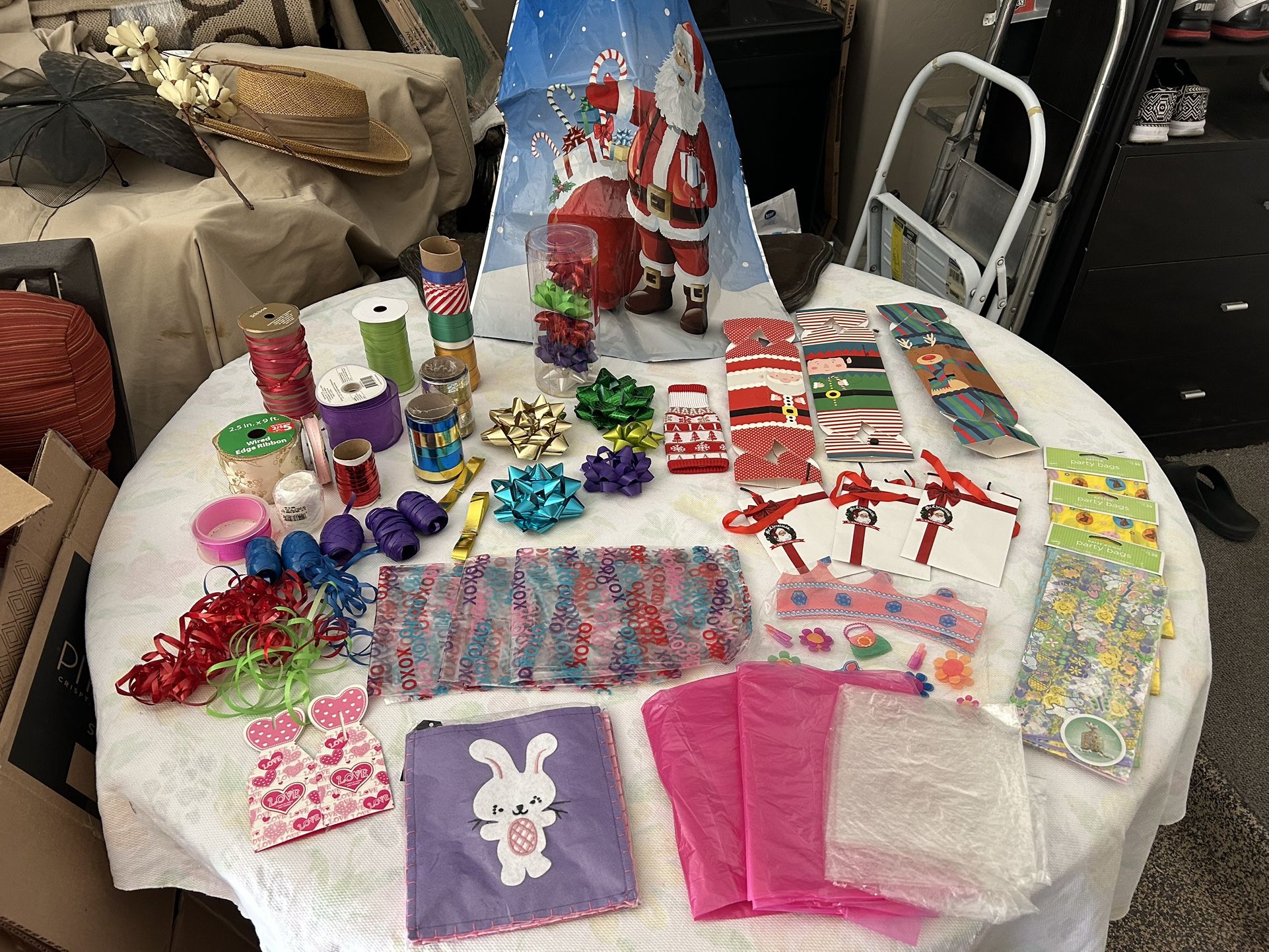 Assorted Gift Bags And Ribbon