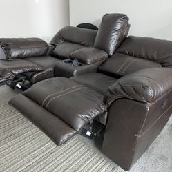 2 Sofa - Power Recliner & Manual Recliner with Rocking Chairs 