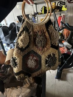 Large Crocheted Back Wood Handles Thailand