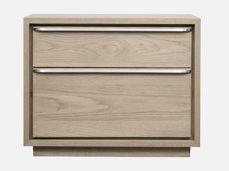 One Coastal Modern Two Drawer USB-Charging Nightstand in Bisque