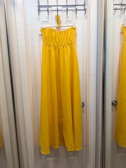 Yellow Halter Neck Maxi Dress