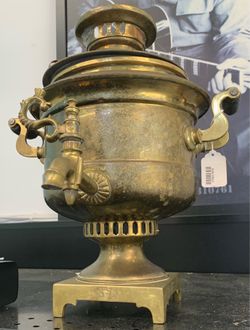Antique Brass Samovar, 15” tall, Good Shape!
