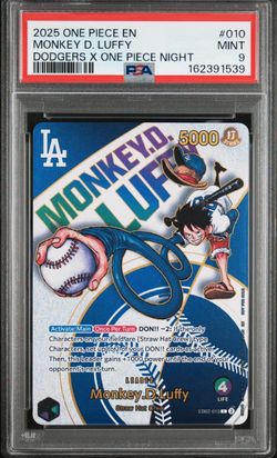 One Piece MONKEY D. LUFFY x DODGERS Promo Card TCG PSA 9
