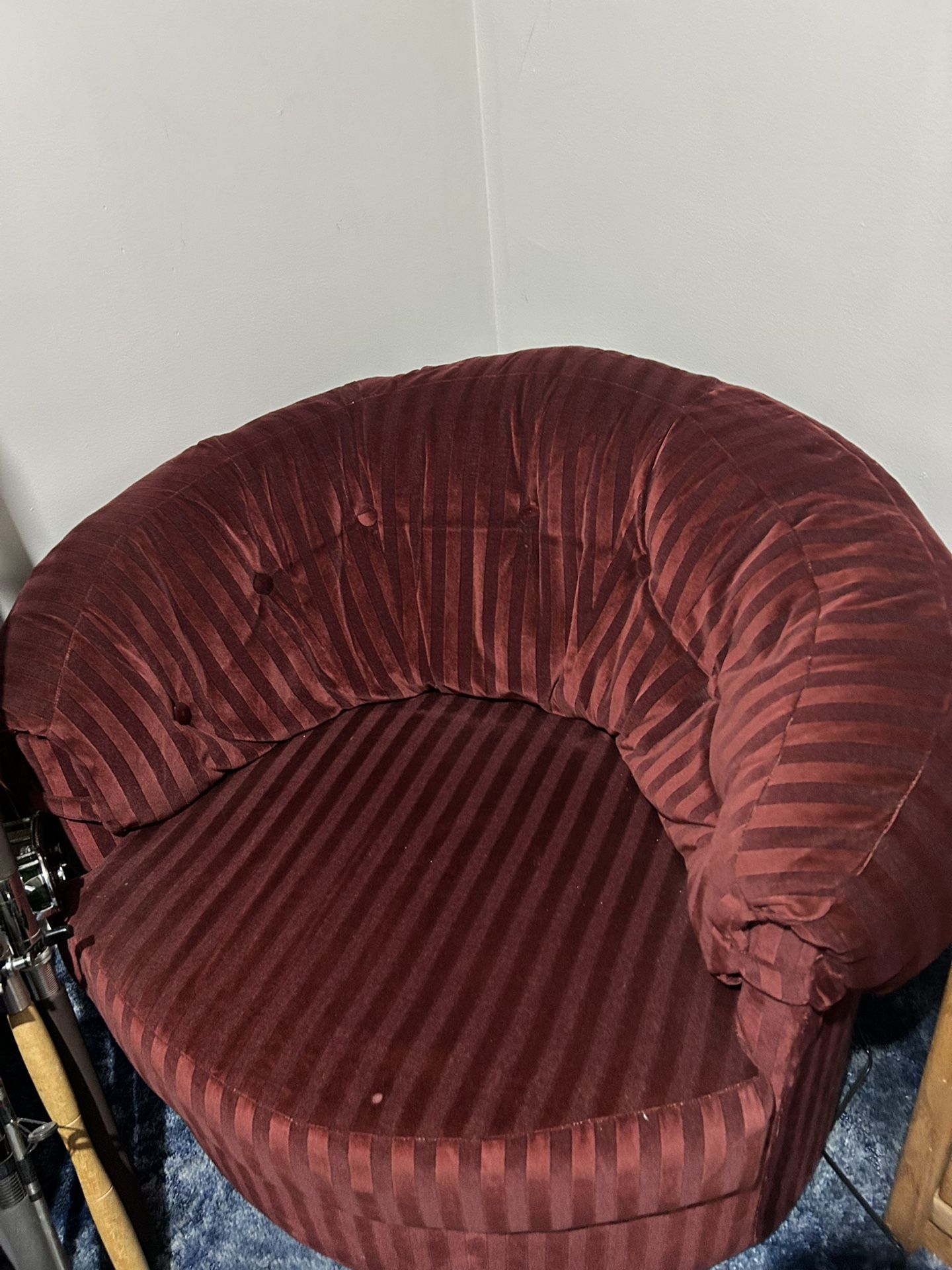 Velvet Swivel Barrel Armchair