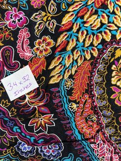 Floral Paisley Print Fabric 34x32 Inches