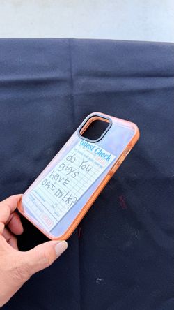 Clear Orange Phone Case Guest Check Design