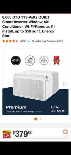 8,000 BTU Smart Inverter Window Air Conditioner