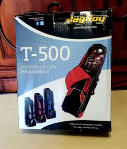 NEW Bag Boy T-500 Golf Travel Cover Bag Black Charcoal Silver – Rolling Wheels – In Box