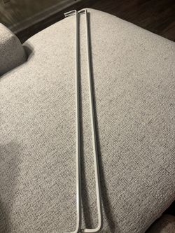 Sleek White Metal Hanging curtain Rods - Pair