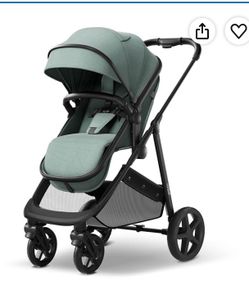 Mompush Wiz 2-in-1 Bassinet Stroller Reversible Seat, One-Hand Fold, Sage