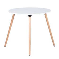Homy Casa ROOKIE ROUND TOP WHITE A 31.5" Dining Table for Home and Workspace