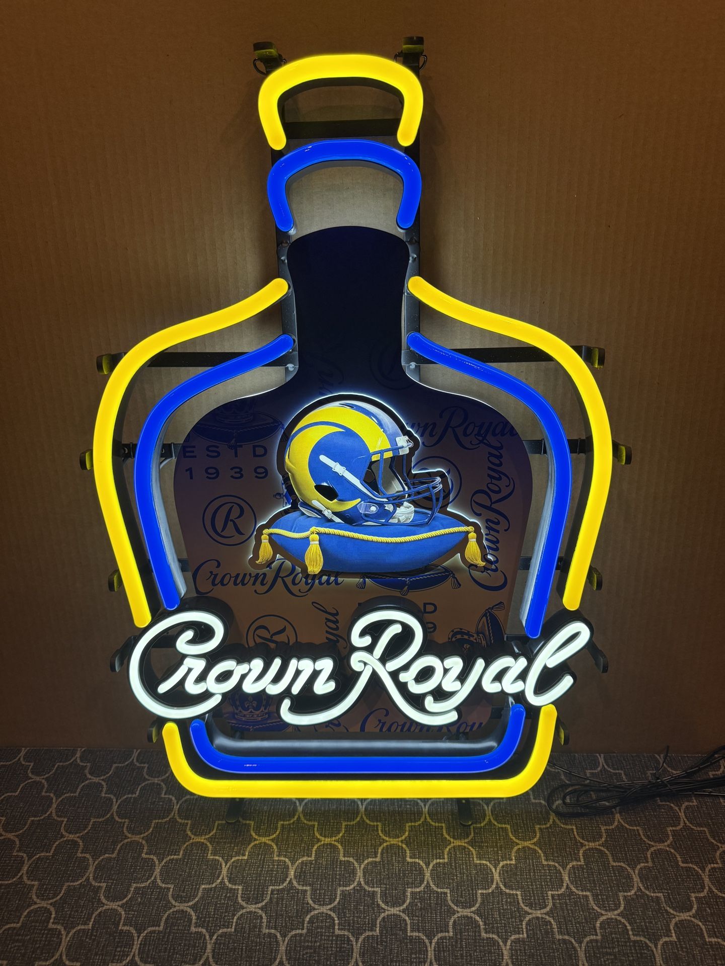 Los Angeles Rams Crown Royal Neon Sign