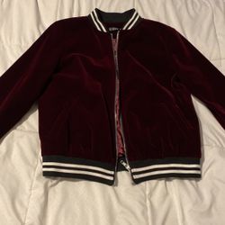 Red Velvet Bomber Jacket Womens