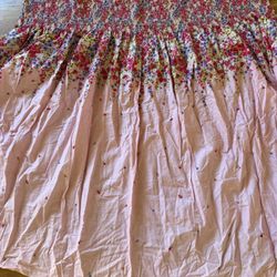 Fabric for Dress Pink Summer Sundress Fabric Flowers 