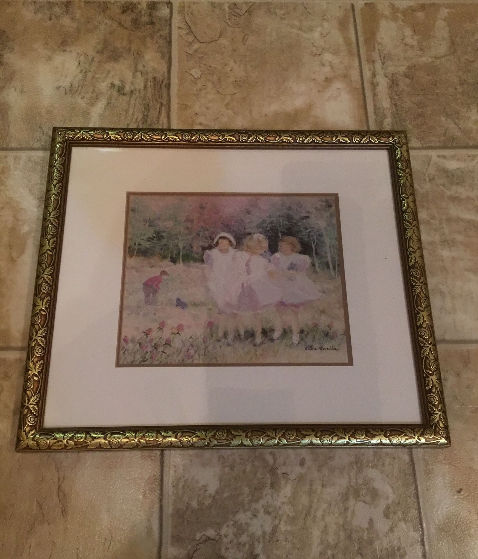 Helene Leveillee’s Grey Kittens print in a beautiful 15.5 x 13.5 frame. Very good condition.