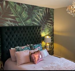 Emerald Green tufted velvet headboard