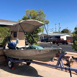 1972 12’ Welded Gregor With Bimini Top $2200 OBO