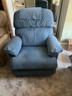 Blue Microfiber Recliner Chair