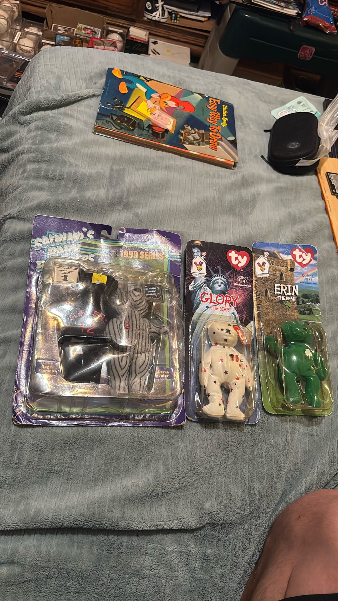 Ty Beanie Babies Rare Error Bear Glory And Even More Rare Erin The Bear As Well As Roger Clemens and Derek Jeter 1999 baseball bears