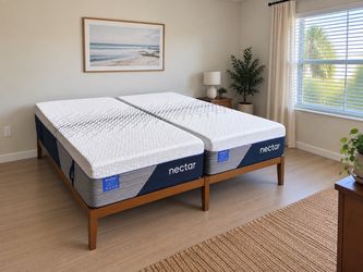 Free Delivery - Nectar Split King Memory Foam Mattress Set (High Quality)