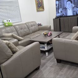 The couch set of leather