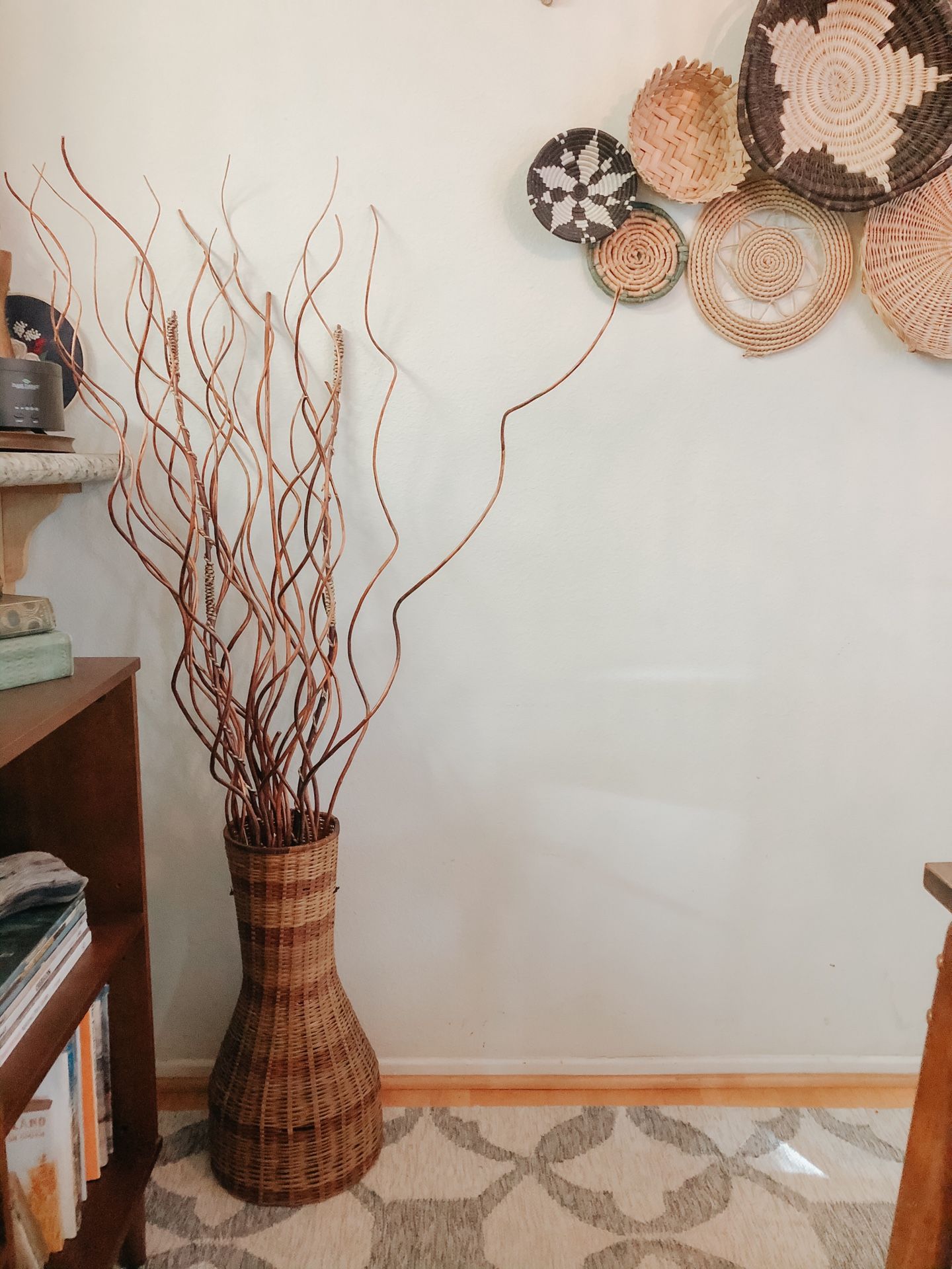 Boho wicker vase decor