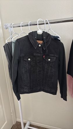 Levi's Black Denim Hooded Trucker Jacket